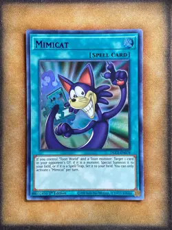 Yugioh Mimicat DLCS-EN078 Ultra Rare 1st Ed PURPLE NM - Image 1