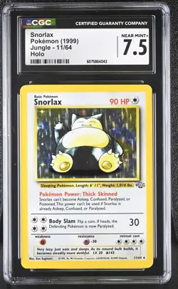 CGC 7.5 Snorlax 1999 Jungle 11/64 Holo Pokemon Card - Image 1