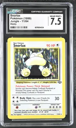 CGC 7.5 Snorlax 1999 Jungle 11/64 Holo Pokemon Card - Image 1