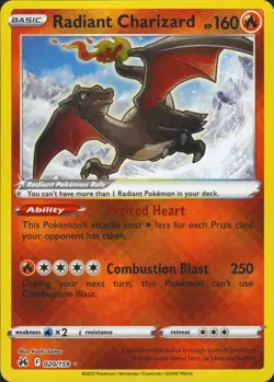 Radiant Charizard 020/159 Radiant Rare Crown Zenith Pokemon Card MINT - Image 1