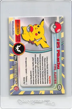 PIKACHU #25 - BLACK Logo - TEXTURED Holo - SERIES 1 - TOPPS POKEMON CARD - LP/MP - Image 2