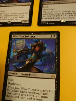 MTG Card. Dire Fleet Poisoner x3 RIX rare pirate small crease to top as pics - Image 3