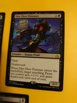 MTG Card. Dire Fleet Poisoner x3 RIX rare pirate small crease to top as pics - Image 4