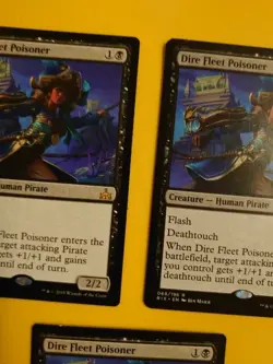 MTG Card. Dire Fleet Poisoner x3 RIX rare pirate small crease to top as pics - Image 5