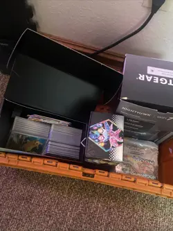 Pokemon Card Lot And Sports (orange crate not apart of this) - Image 1