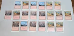 Lot Of 100 MTG Revised Basic Lands, Mana, 20 Each Basic Land, White Border Used - Image 5