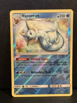 Vaporeon 42/236 Sm-Cosmic Eclipse Reverse Holo Pokemon TCG - Image 1
