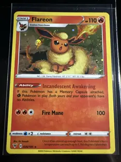 Pokemon Flareon 026/185 Vivid Voltage Cosmos Holo NM Condition - Image 1
