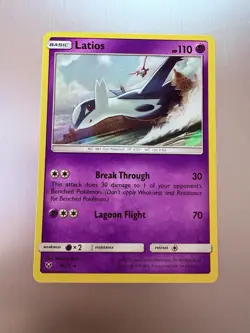 Latios 41/73 Pokemon TCG: Sun & Moon Shining Legends - Rare Holo - Image 1