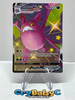 Pokemon Crobat VMAX SWSH099 Sword & Shield SHINY BLACK STAR PROMO - Image 1