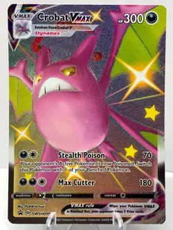 Pokemon Crobat VMAX SWSH099 Sword & Shield SHINY BLACK STAR PROMO - Image 2