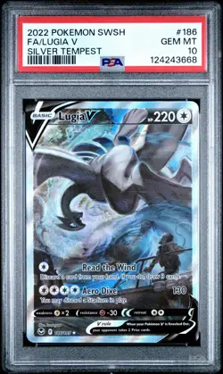 2022 Pokemon Lugia V Alternate Art 186/195 PSA 10 Gem Mint Silver Tempest - Image 1
