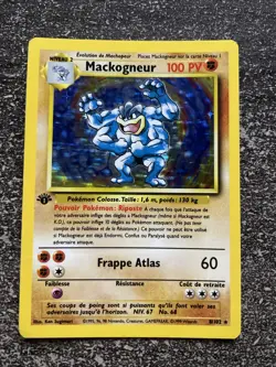 MACKOGNEUR HOLO - POKEMON 8/102 SET DE BASE EDITION 1 PROCHE DU NEUF FR - Image 1