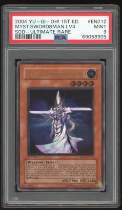MYSTIC SWORDSMAN LV4 YUGIOH 2004 SOUL DUELIST SOD-EN012 1st Ed. ULTIMATE PSA 9 - Image 1