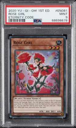 2020 YU-GI-OH! ETCO-ETERNITY CODE 1ST ED #EN081 ROSE GIRL PSA 9 - Image 1