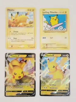 Lot of 4 Pikachu Cards Pokemon TCG NM 57/108 111/108 086/264 043/185 - Image 1