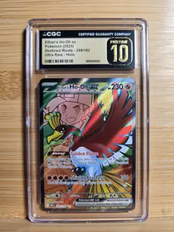 CGC PRISTINE 10 Ethan's Ho-Oh ex 209/182 IR Destined Rivals DRI Pokemon Card - Image 1