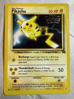 Pokemon TCG Pikachu First Movie Promo 1999 Card Black Star Promo - Image 1