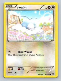 2015 Pokemon Card XY BREAKthrough Swablu 124/162 - Image 1