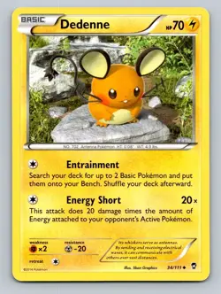 2014 Pokemon Card XY Furious Fists Dedenne 34/111 - Image 1