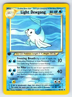 Light Dewgong 45/105 1st Edition Neo Destiny Pokemon Card TCG Vintage WOTC - Nm - Image 1