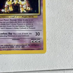Pokemon TCG Alakazam Base Set Holo Card 1/102 Unlimited Holo Rare, LP Condition - Image 5