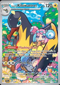 Iono’s Kilowattrel 163/159 Journey Together Illustration Rare NM Pokemon Card - Image 1