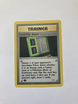 Card-Flip Game Trainer 92/111 1st Edition Pokemon Card - Neo Genesis - Image 1