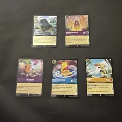 Lorcana Fabled Winnie The Pooh And Others Set Of 5 Cards Foil And Non Foil NM/M - Image 1