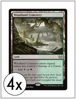 4x Woodland Cemetery, Duskmourn Commander, Magic MTG NM - Image 1