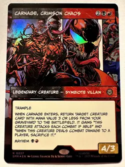 Carnage, Crimson Chaos (Borderless) Foil R Marvel's Spider-Man 227 NM - Image 1