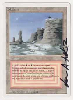 Drew Tucker Signed Plateau LP Revised 1994 MTG Magic Reserved List Dual Land EDH - Image 1