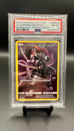PSA 8 Armored Mewtwo Holo Pokemon 2019 Promo Fall Collectors Chest SM228 Promo - Image 1