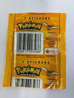 2004 Pokemon Merlin Advanced Series 6 Sealed Sticker Pack - Image 2