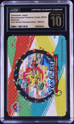 CGC Pristine 10 World Championship WCS Yokohama Sticker Japanese 2023 Pokemon - Image 1