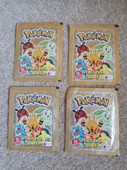 2001 Topps Merlin Pokemon Stickers Series 3 Booster Packs x4 NEW Factory Sealed - Image 1