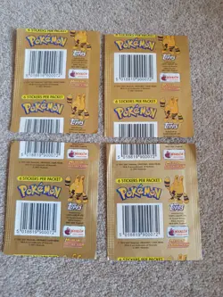 2001 Topps Merlin Pokemon Stickers Series 3 Booster Packs x4 NEW Factory Sealed - Image 2