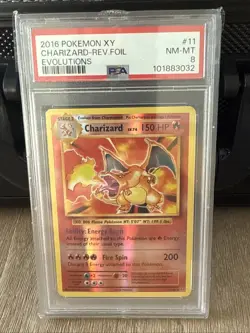 2016 Pokemon XY Evolutions Charizard Reverse Holo 11/108 #11 PSA 8 NM-MT - Image 1