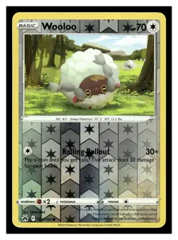 Pokemon Crown Zenith WOOLOO 121/159 Reverse Holo - Image 1
