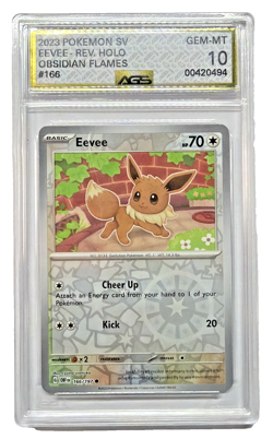 2023 Pokemon Eevee Obsidian Flames Reverse Holo 166/197 AGS 10 MINT - Image 1