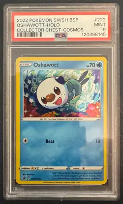OSHAWOTT #222 PSA 9 • 2022 Pokemon BSP HOLO Collector Chest Cosmos - Image 1