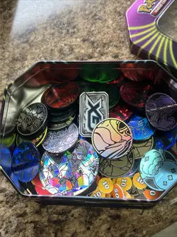 Lot of Pokemon Tin with Pokemon coins Various Types - Image 1