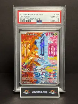 2024 Pokemon Tef En-Temporal Forces Illustration Rare Deerling #165 PSA 10 - Image 1