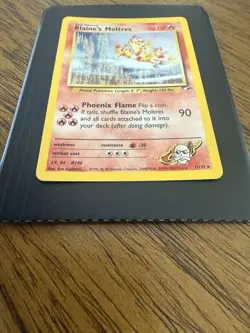 Pokemon TCG Blaine's Moltres Gym Heroes Holo Card 1/132 - Image 2