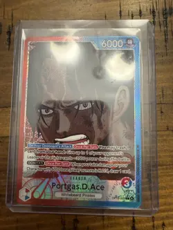 One Piece TCG Carrying On His Will Portgas D Ace Foil Alternate Art Leader card! - Image 1