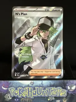 Pokemon Card N’s Plan 163/086 Black Bolt Full Art Trainer Near Mint - Image 1