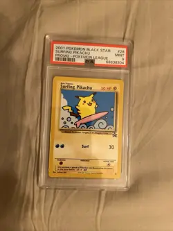 Card Surfing Pikachu Pokemon Black Star Promo 1995-2001 - Image 1