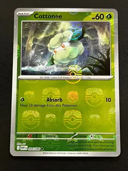 Cottonee 004/086 (Master Ball Pattern) NM Holo White Flare Pokemon Card - Image 1