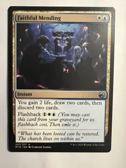 Magic the Gathering MTG Faithful Mending 221/277 Innistrad Midnight Hunt NM - Image 1