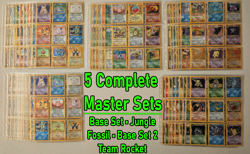 5 Complete Pokemon Vintage Master Sets | Base 1 & 2, Jungle, Fossil, Team Rocket - Image 1